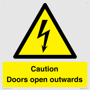 Caution Doors open outwards